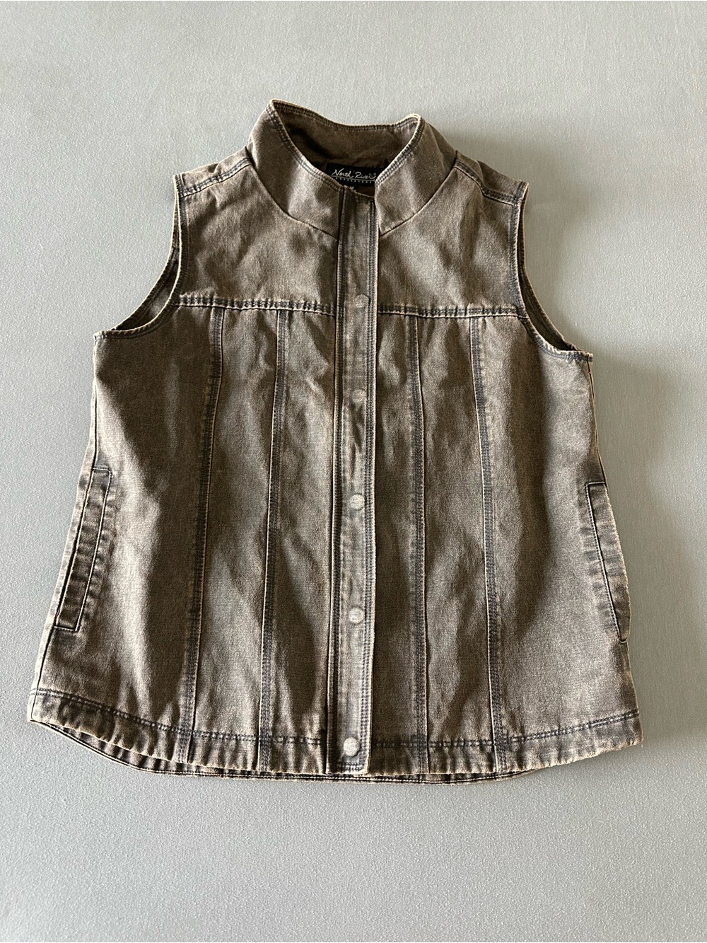 North River Outfitters Distressed Brown Cotton Suede Vest